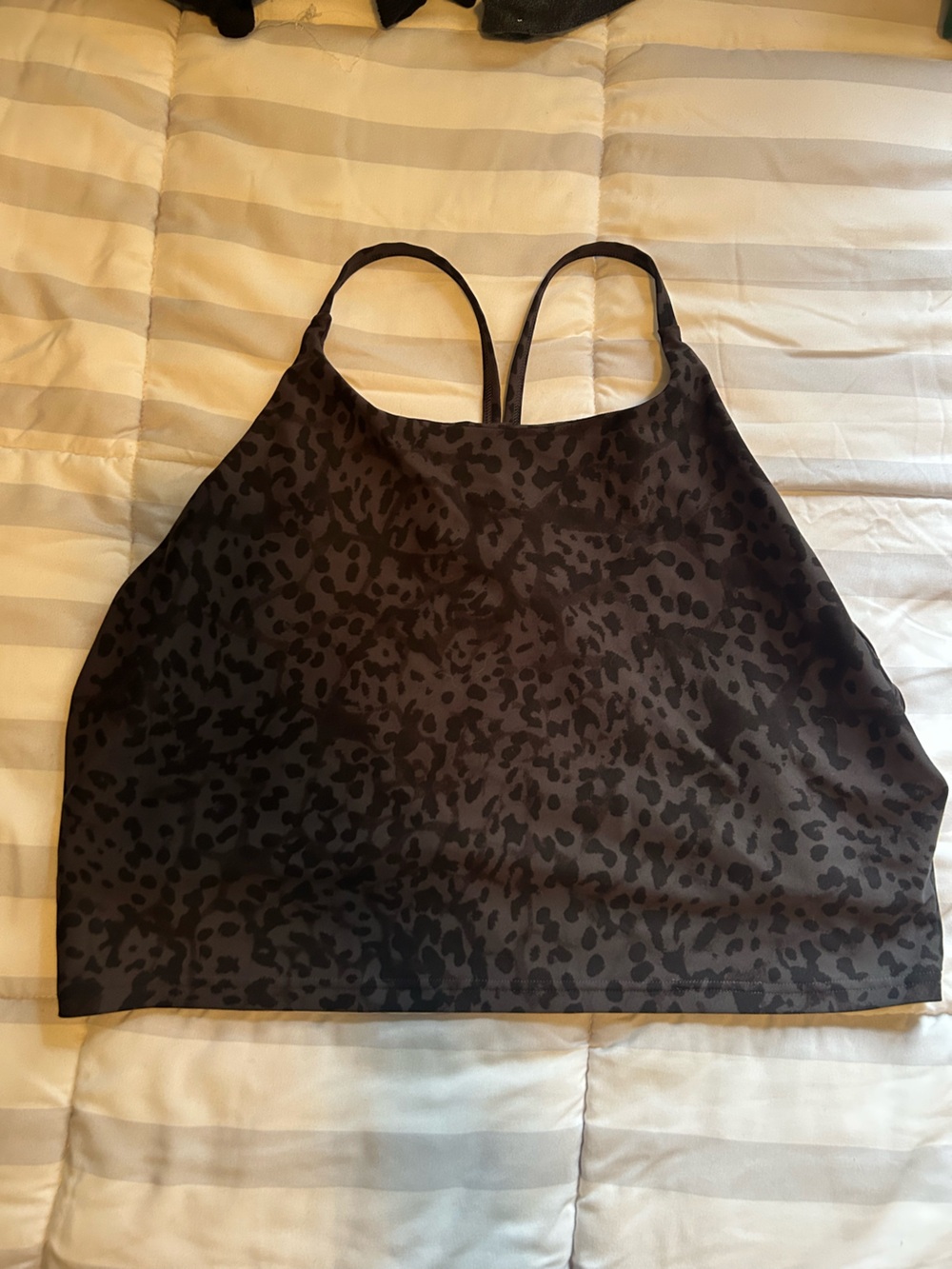 Old Navy Active Black and Charcoal Leopard Print Cami